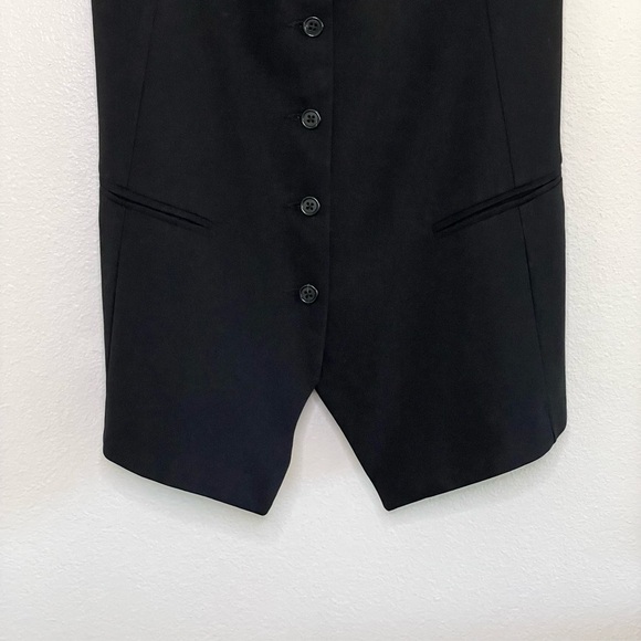 Ann Demeulemeester Waistcoat Virgin Wool Silk Mixed Media Longline Vest Black 38 - Picture 5 of 16